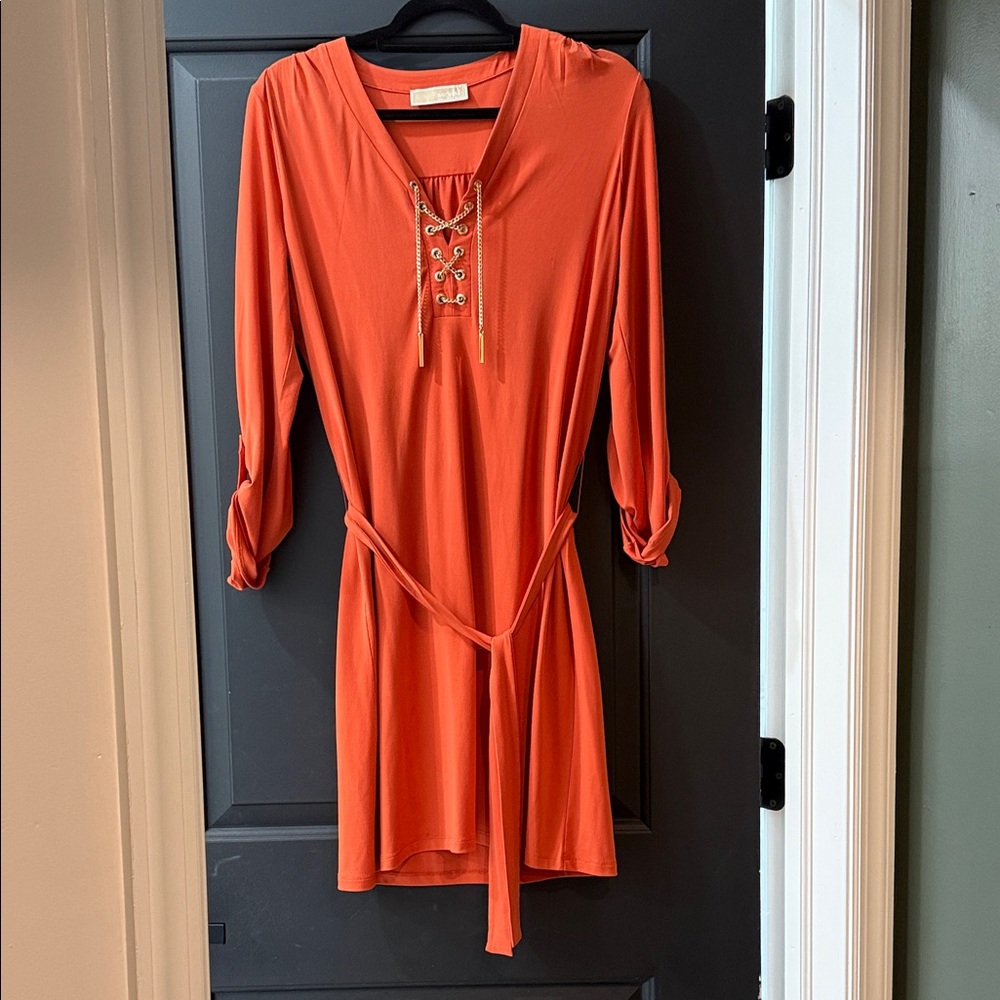 MICHAEL Michael Kors Orange Lace-Up Dress